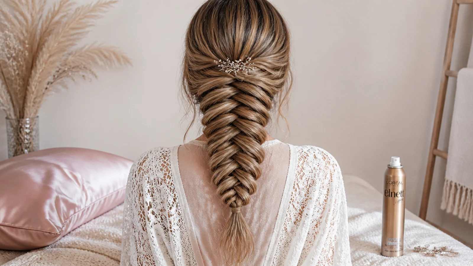A second day braid with softened edges and loose pieces