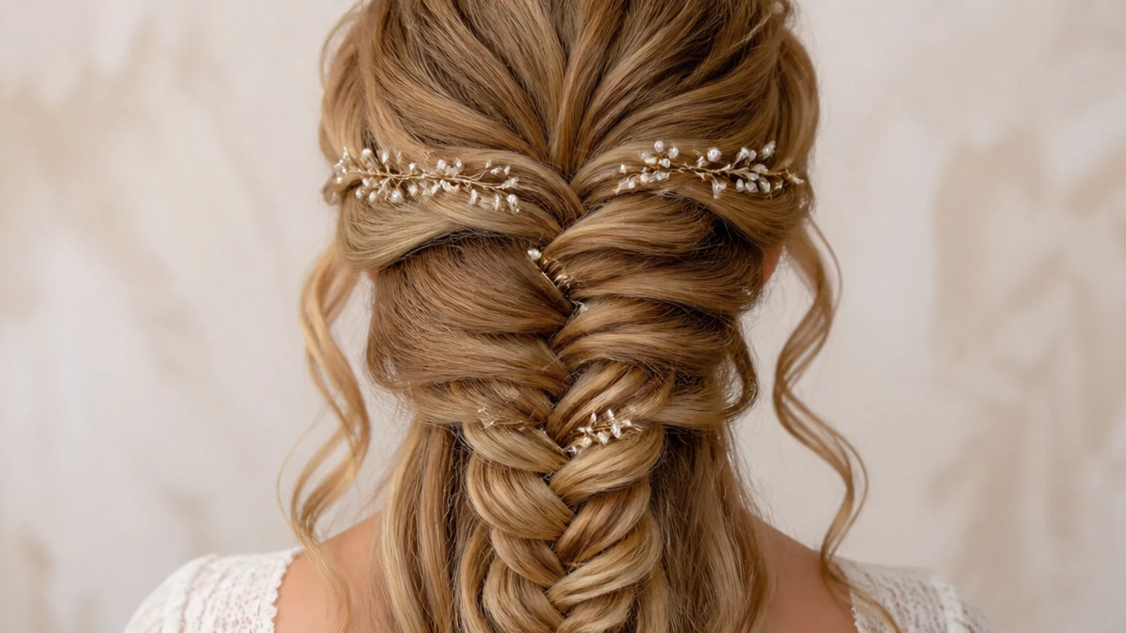 Two soft pieces left loose at the temples in front of a braid