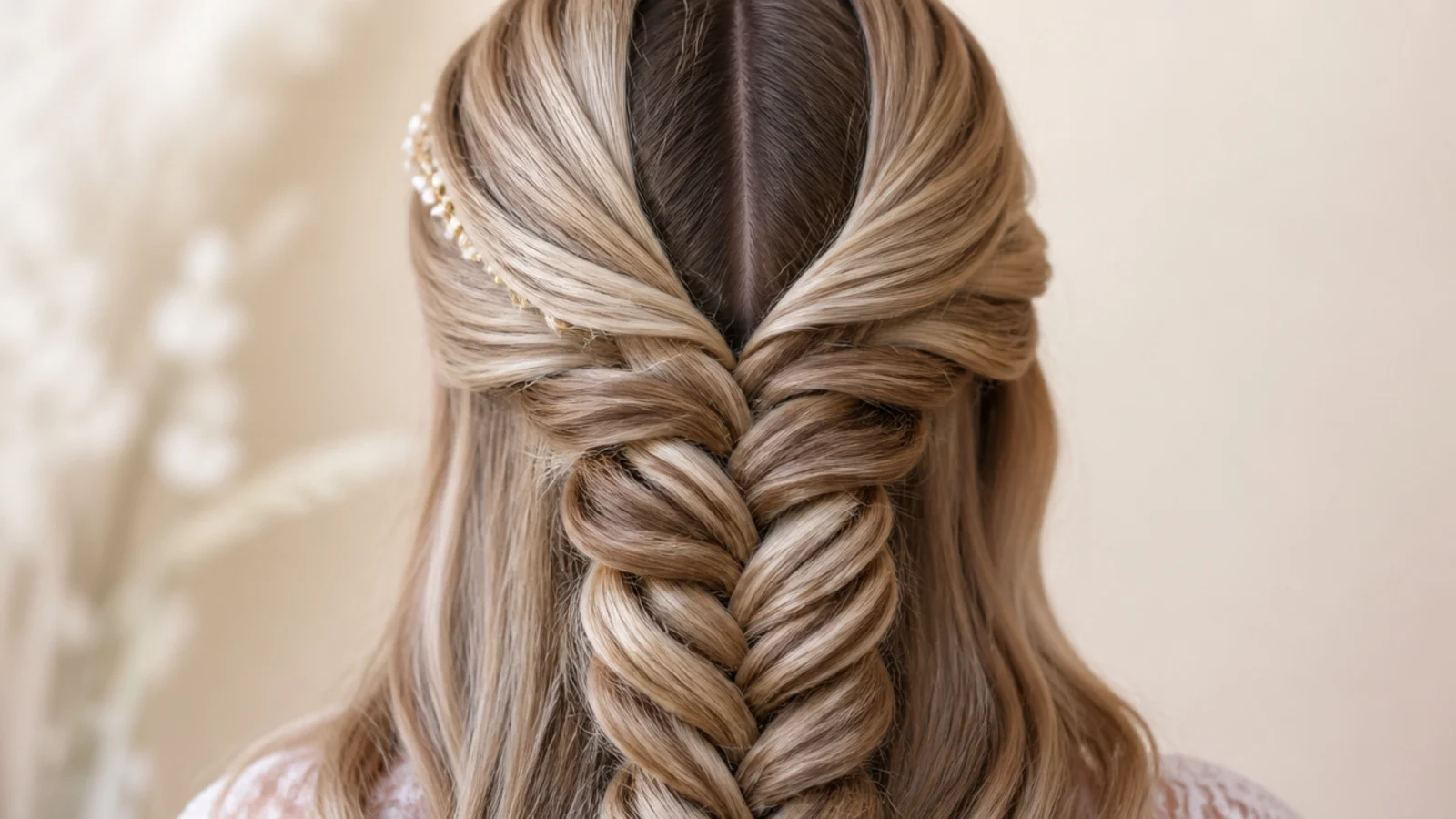 A comb drawing a clean parting through the top of the hair