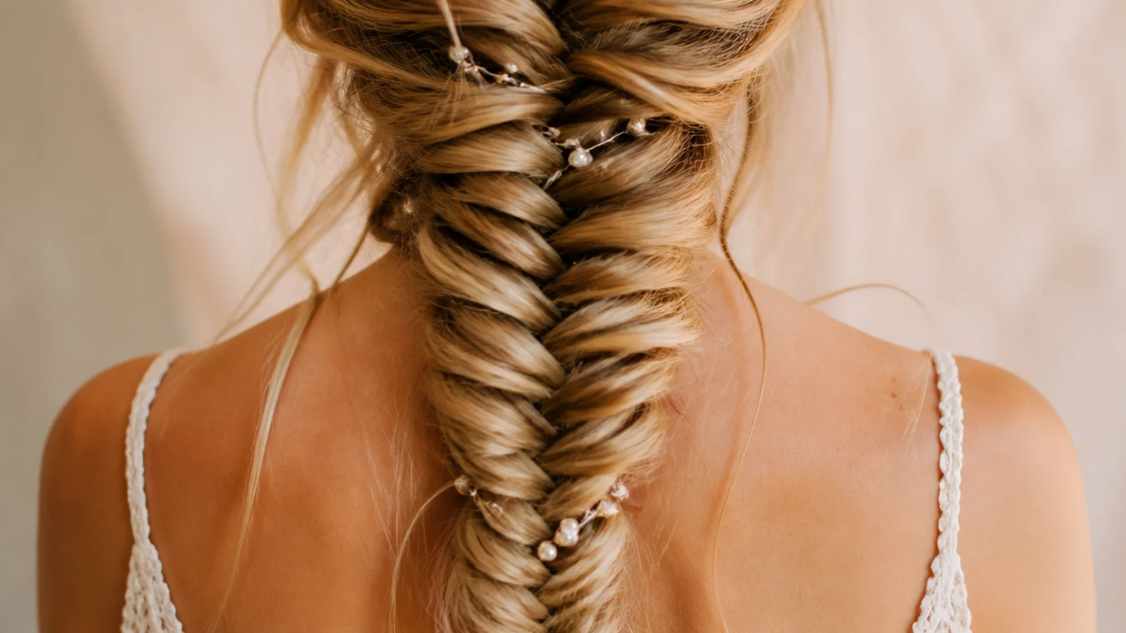 A braid held loosely away from the head while being worked