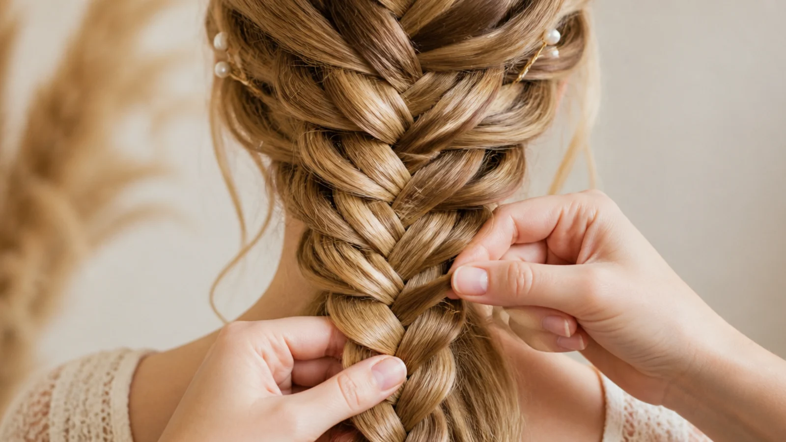 A loosened patch in a braid being closed by pulling neighbouring loops