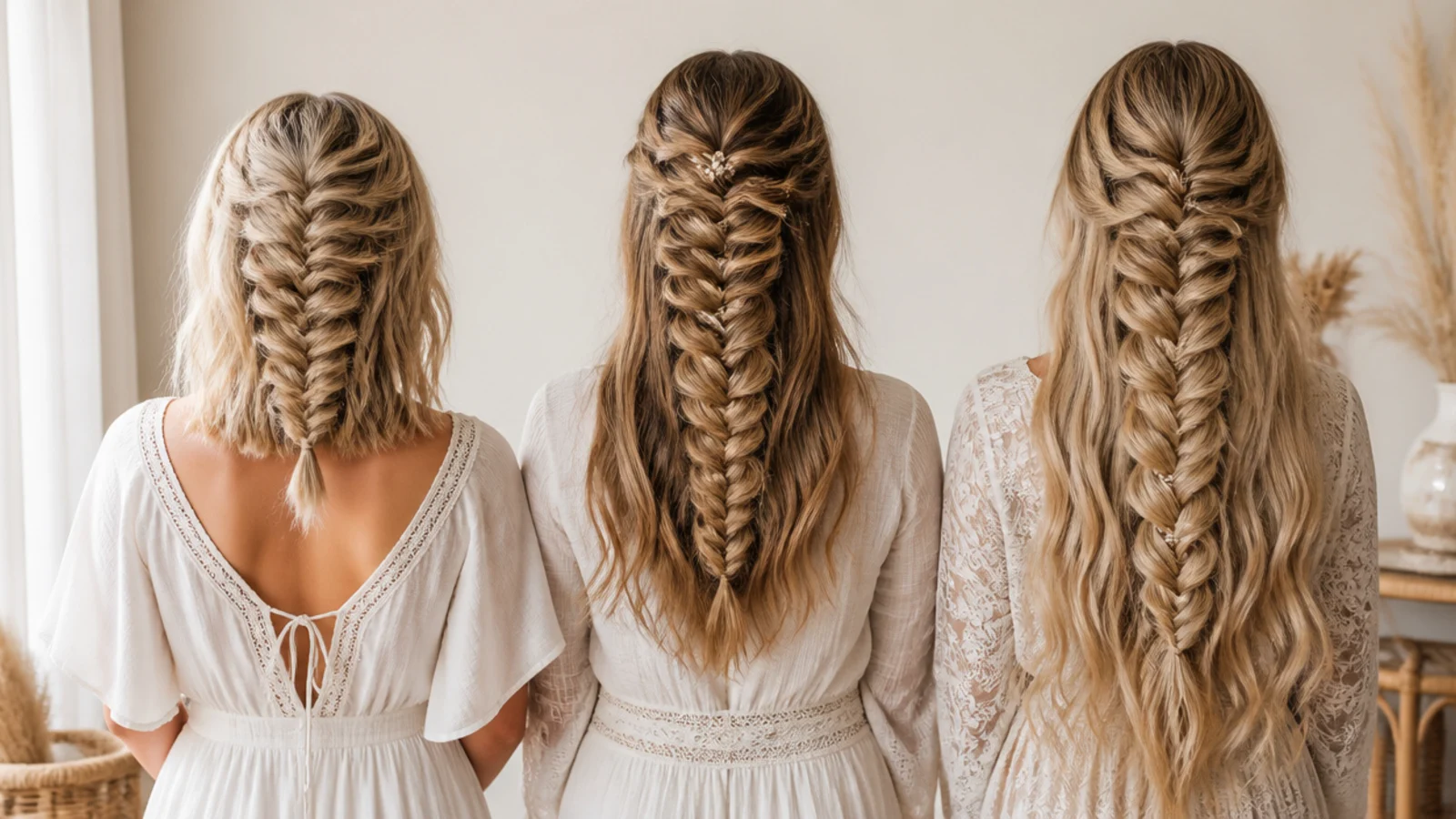 Mermaid braids compared on short thick hair and on long fine hair