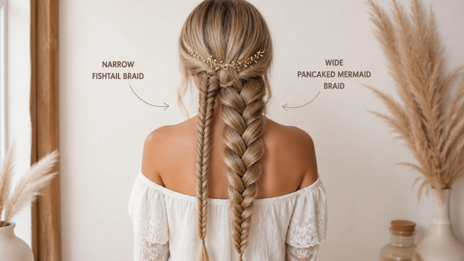 A fishtail braid photographed close enough to show the interlocking V pattern