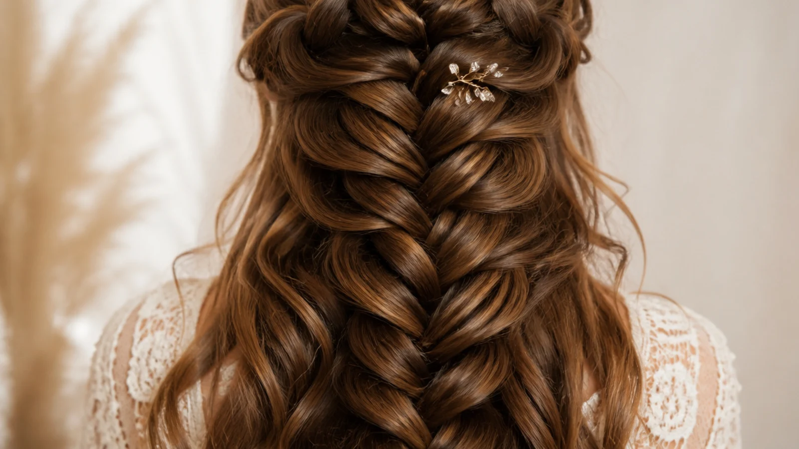 A braid worked over hair that has already been curled and brushed out