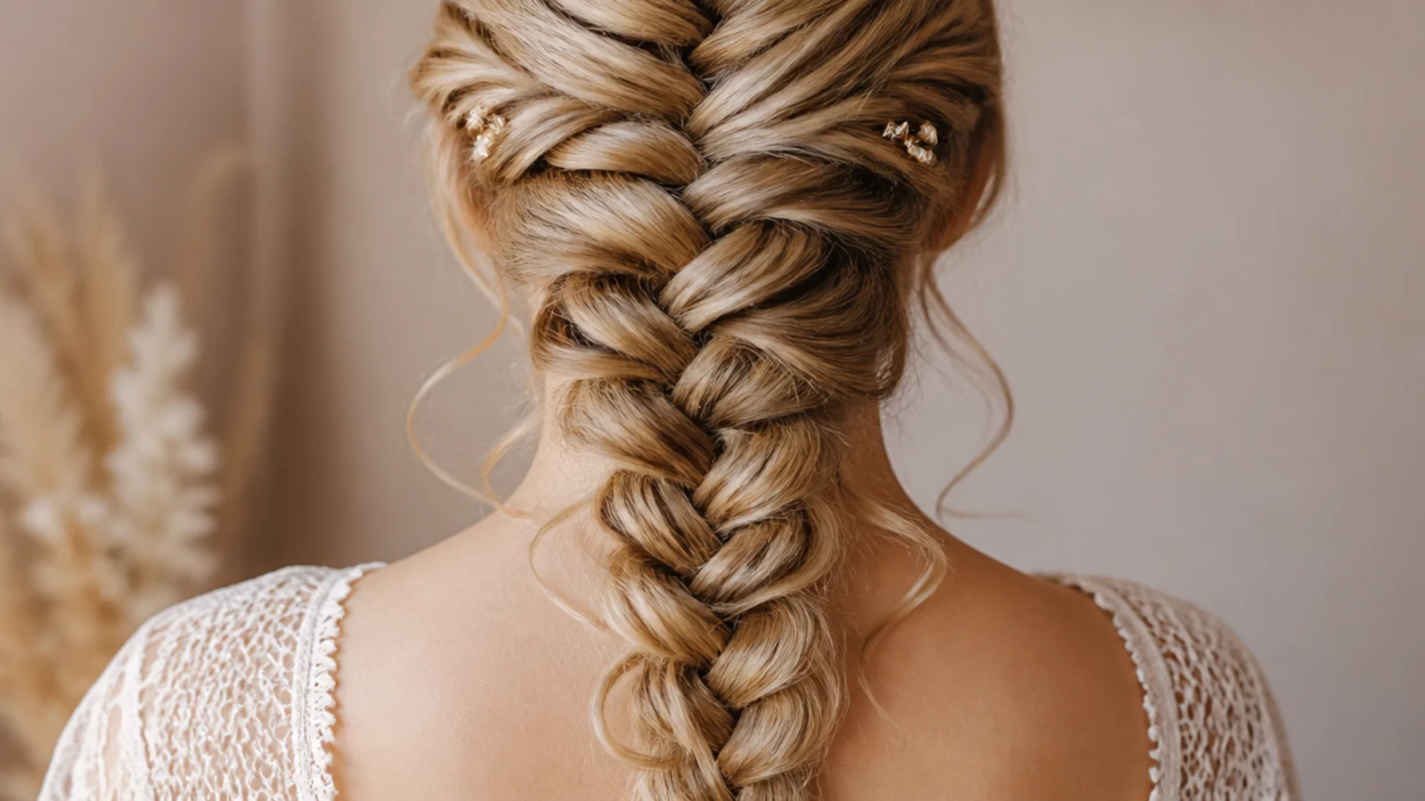 Short curled hairs at the nape left loose below a braid