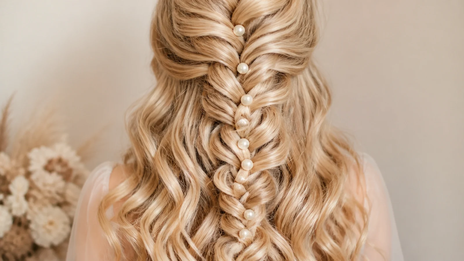 A smooth uniform wave held back on one side by a braid