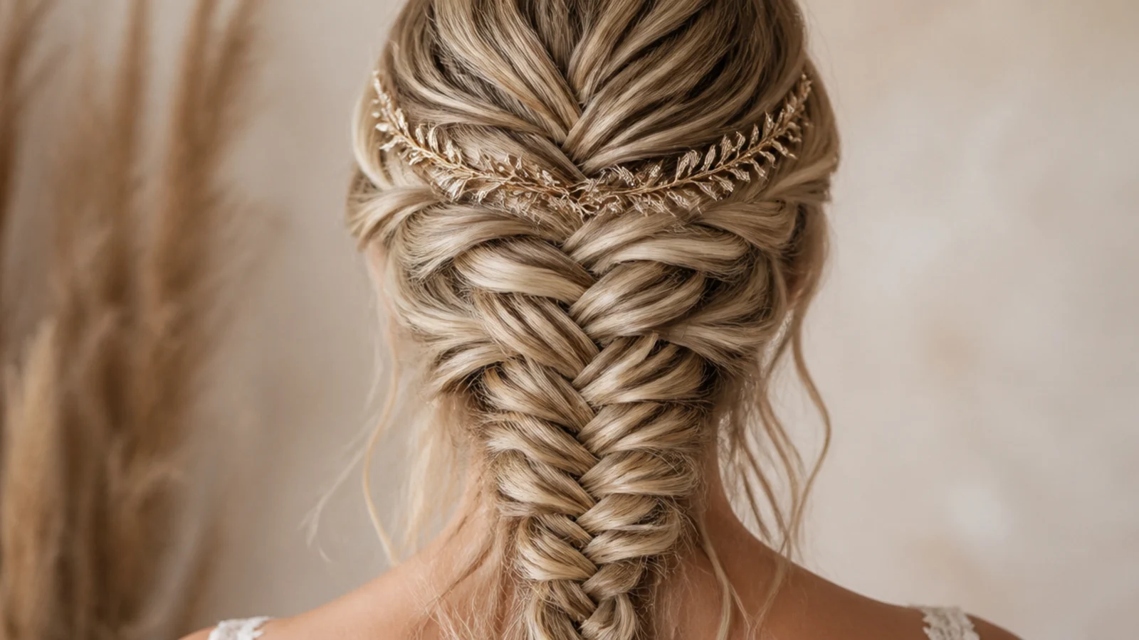 A braid encircling the head like a band with hair loose below