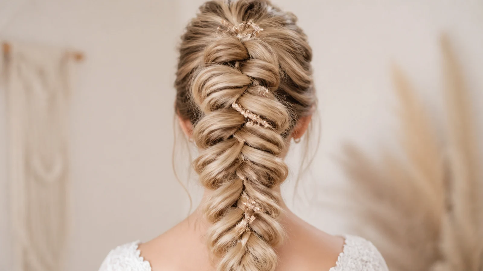 A high ponytail with the length worked into a fishtail braid