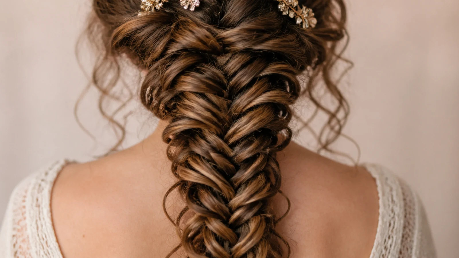 A twisted rope style worked into naturally curly hair