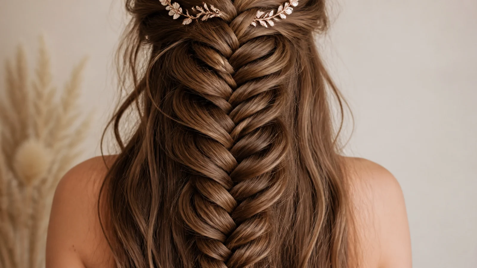 A single fishtail braid running straight down the centre of the back