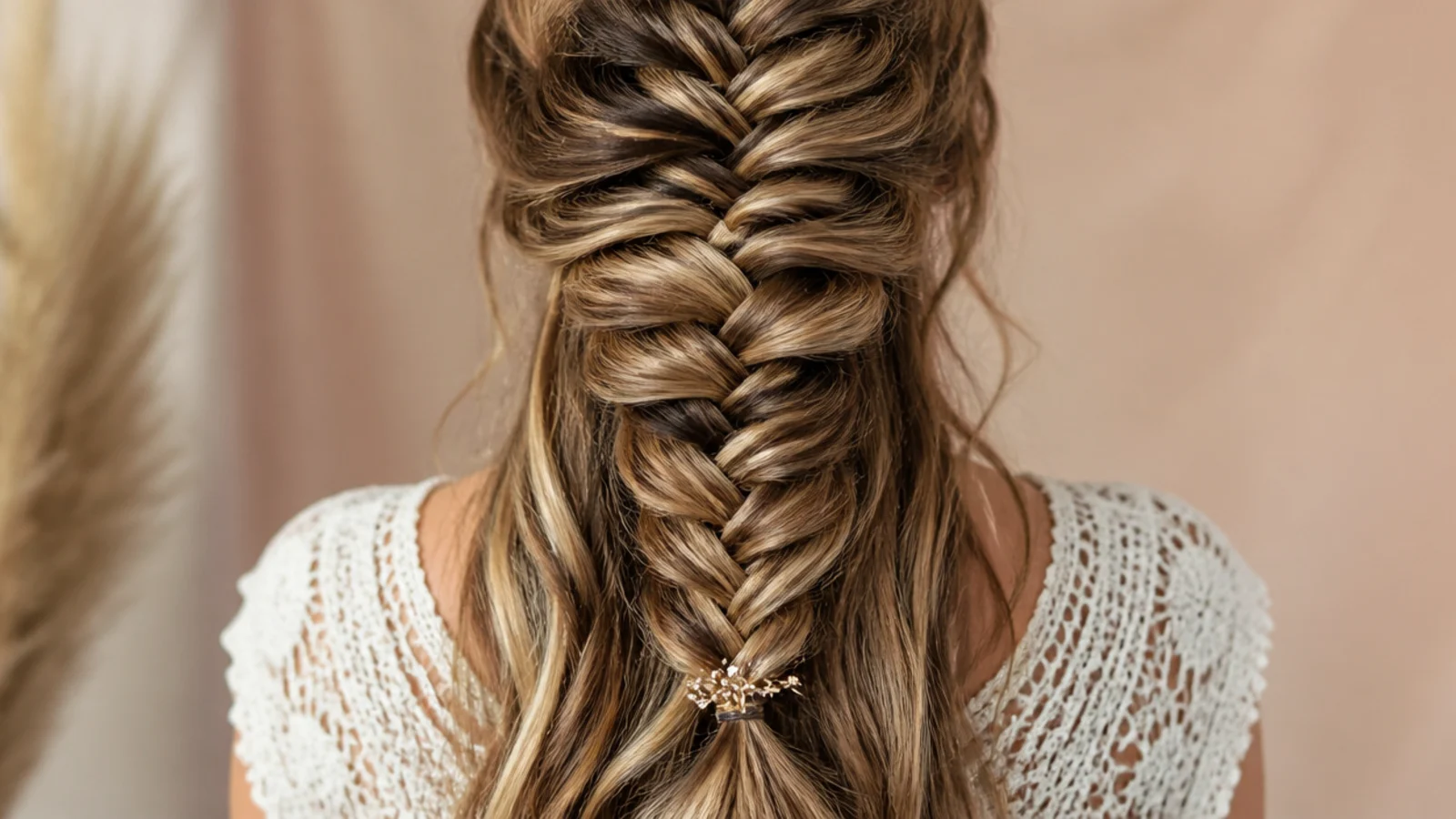 A braid worked through softly brushed out curls