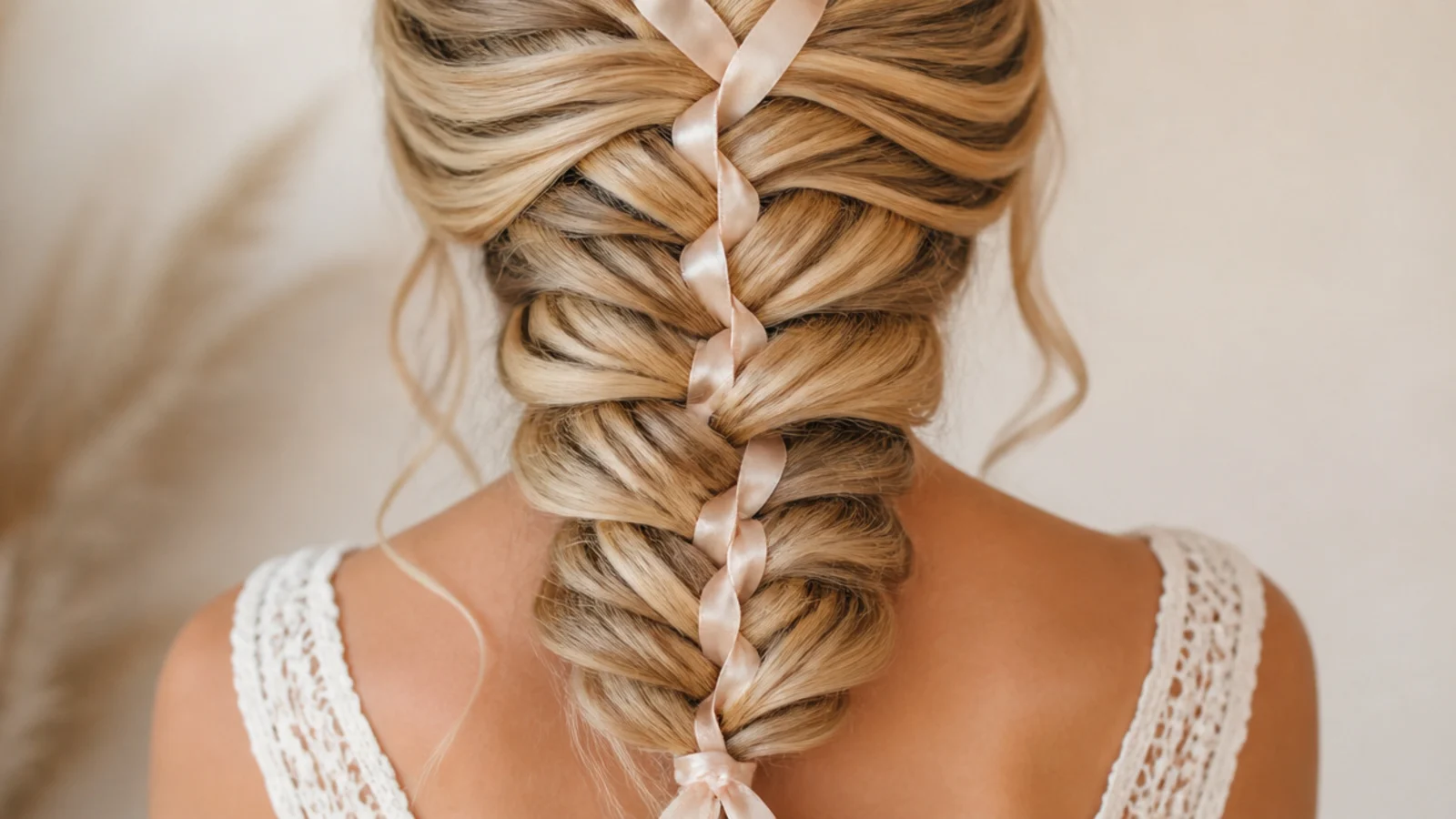 A ribbon running through the crossings of a loose braid