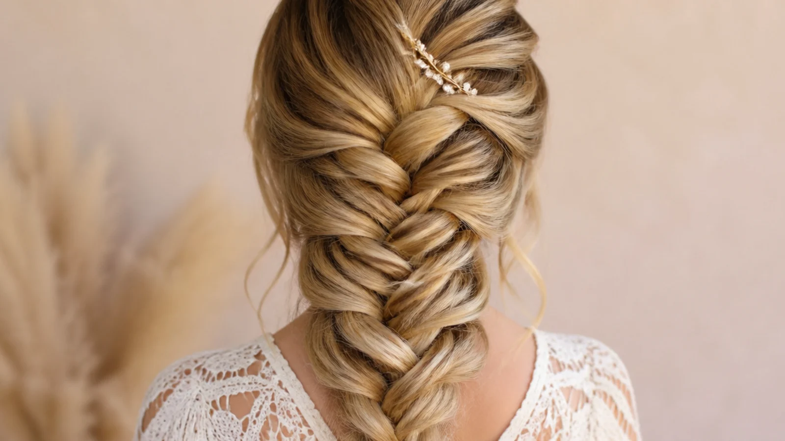 A braid beginning from a deep side parting across the forehead