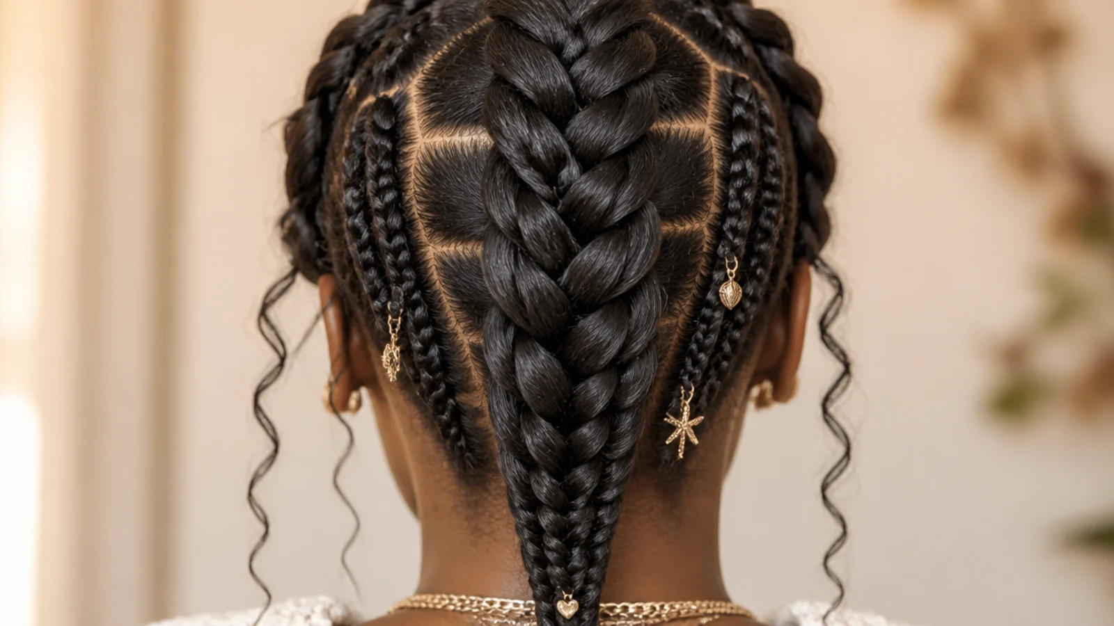 A fishtail braid and boho braids shown on the same coily texture