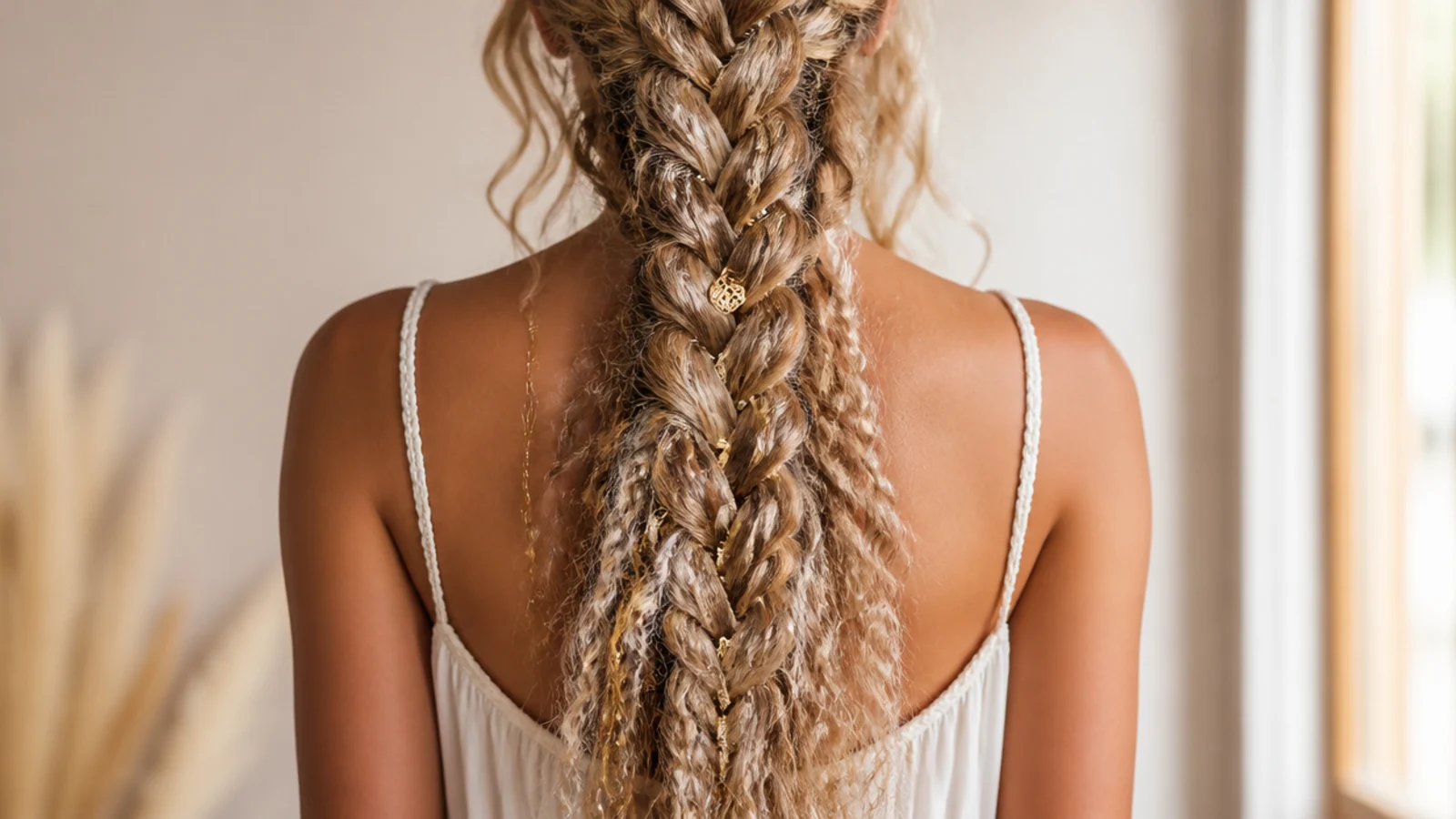 Medium boho knotless braids fitted with two packs of hair