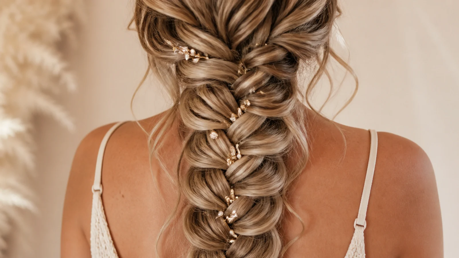 Clip in wefts fitted below the crown before a side braid is worked