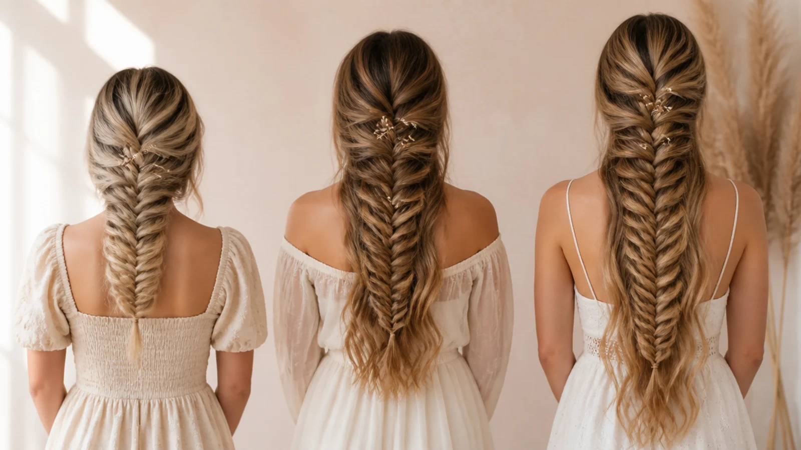 Two side braids of different widths compared against the same shoulder