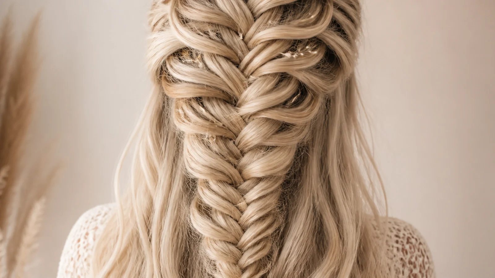 A waterfall braid with widely spaced falls on fine hair