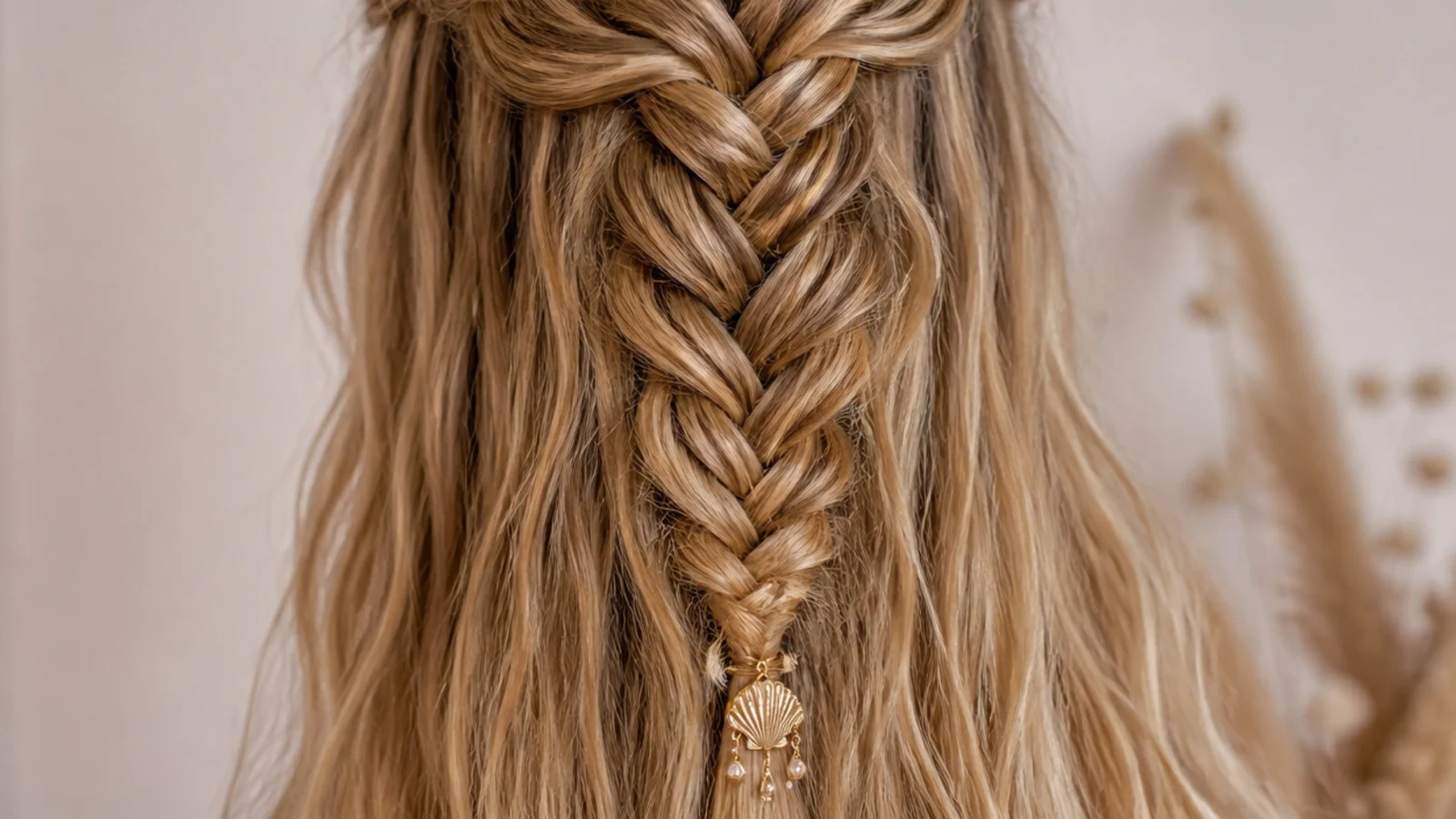 Crimped waves released from an overnight braid ready to be styled
