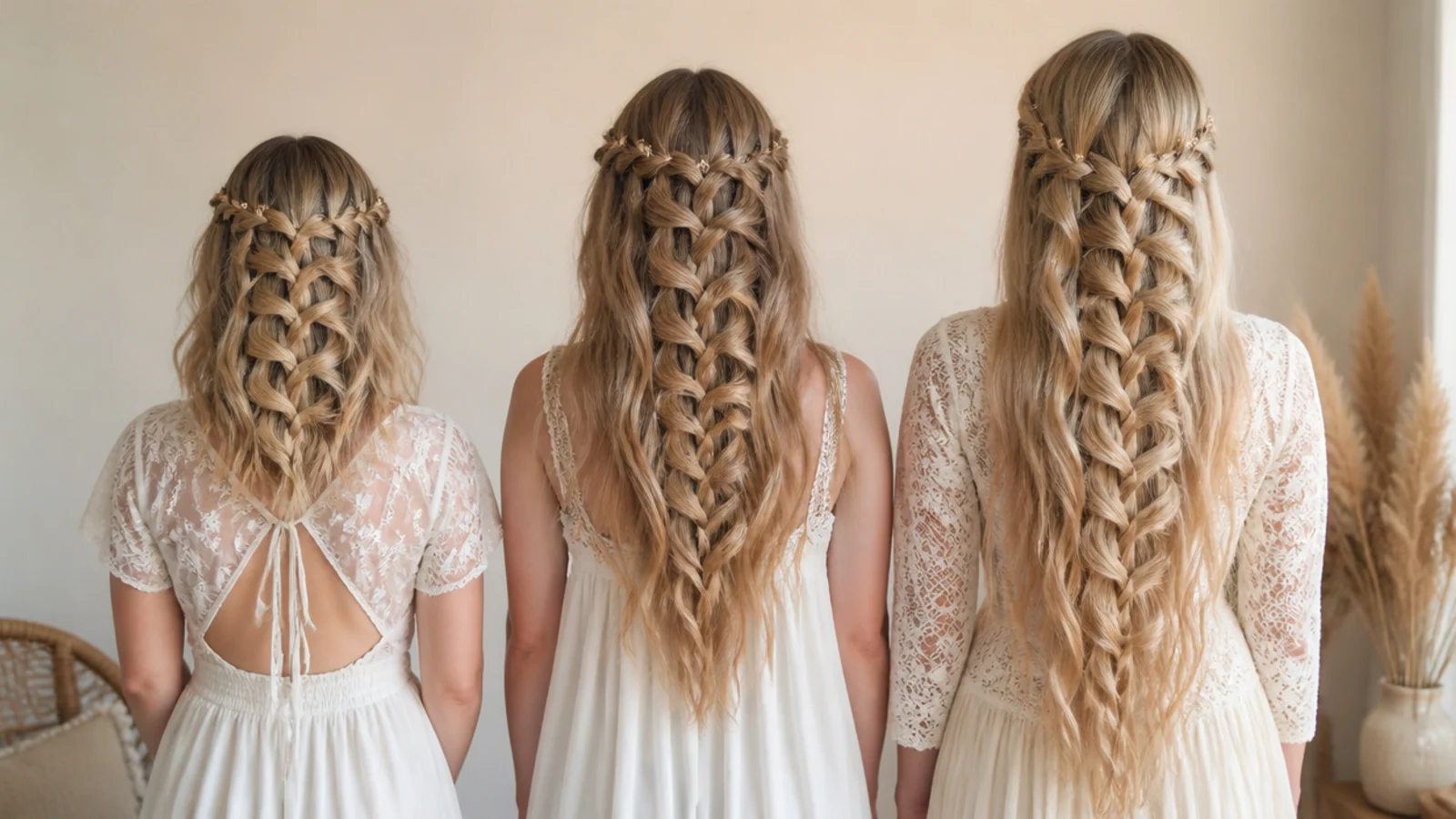 Two waterfall braids compared with falls spaced widely and closely