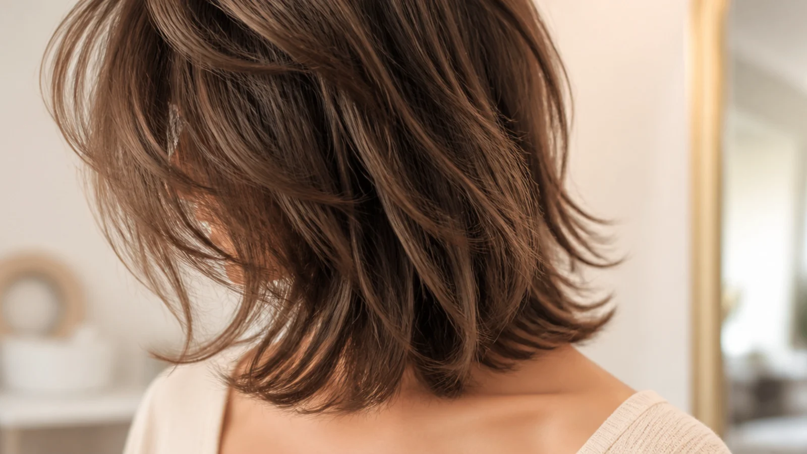 Thick hair with finely tapered razored ends