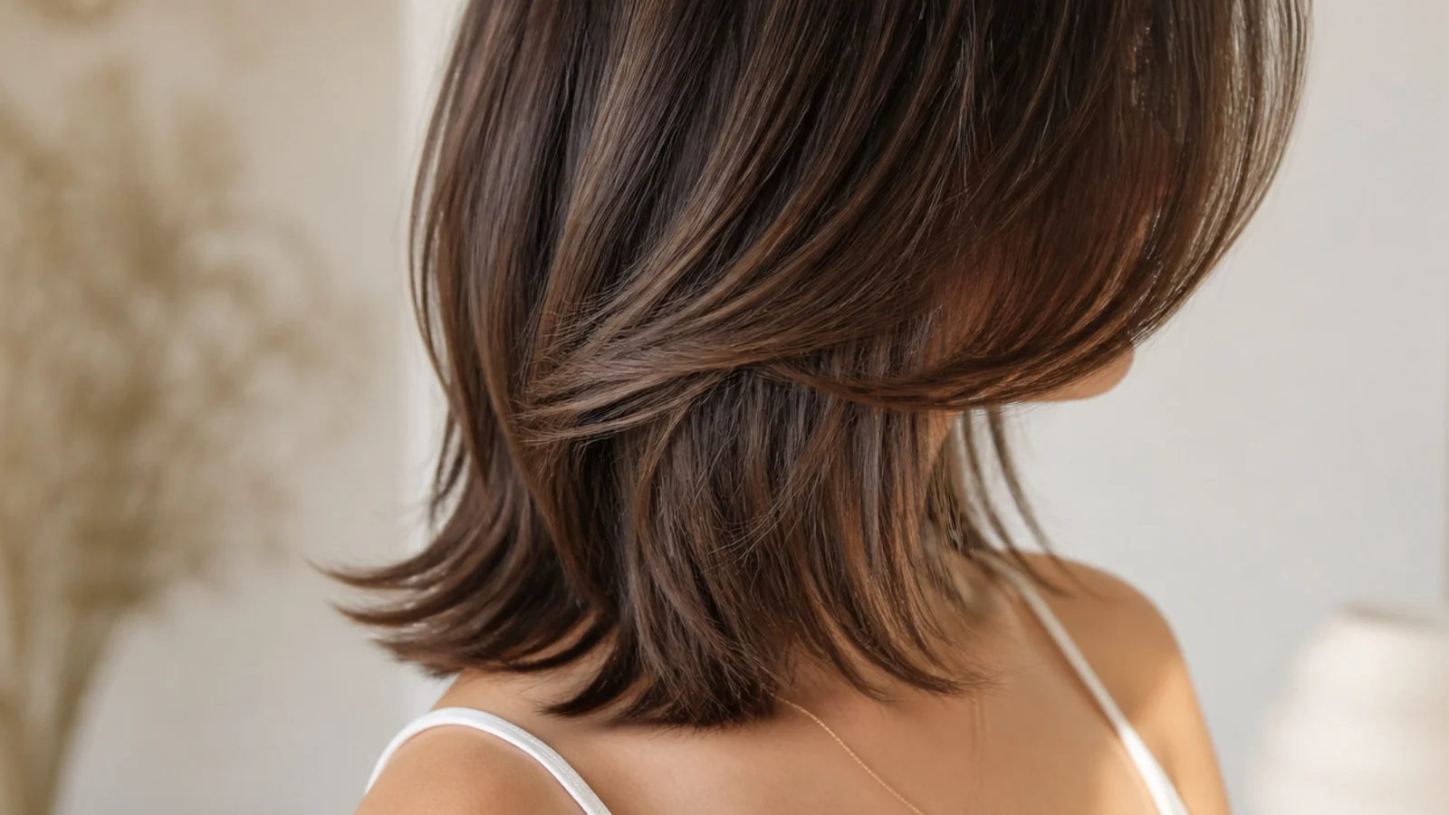 A butterfly cut with shorter front pieces over collarbone length