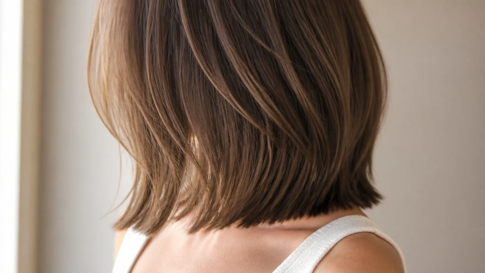 A straight cut hemline with movement above it
