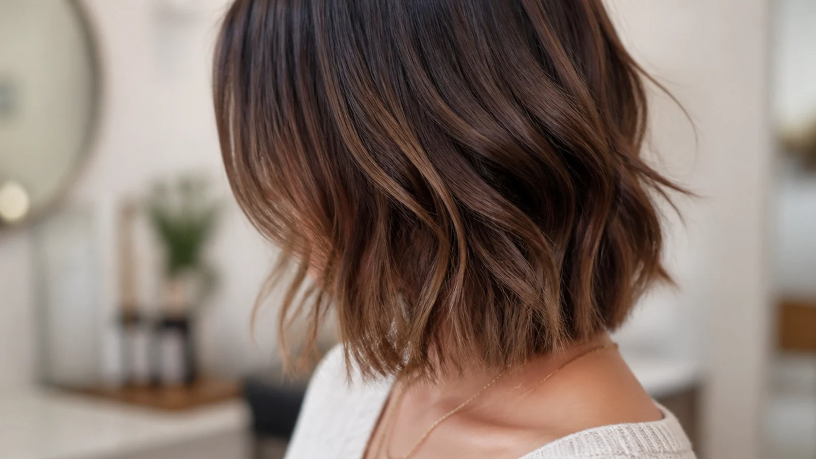 Hand painted lightness through mid length choppy ends