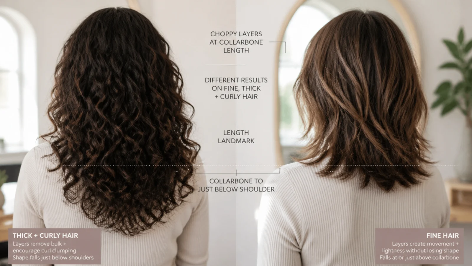 Choppy ends shown on fine, thick and curly hair