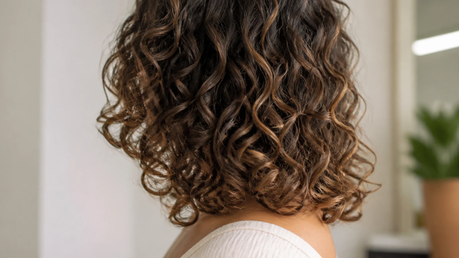 Loose wide spirals cut to collarbone length