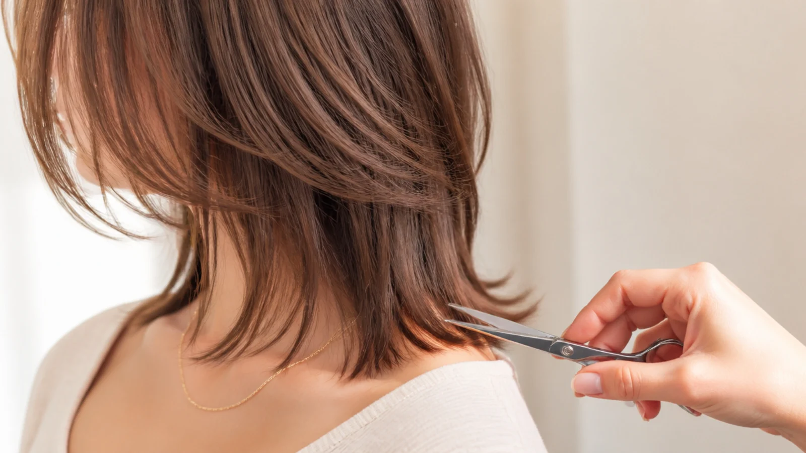 The shortest front piece falling level with the jaw