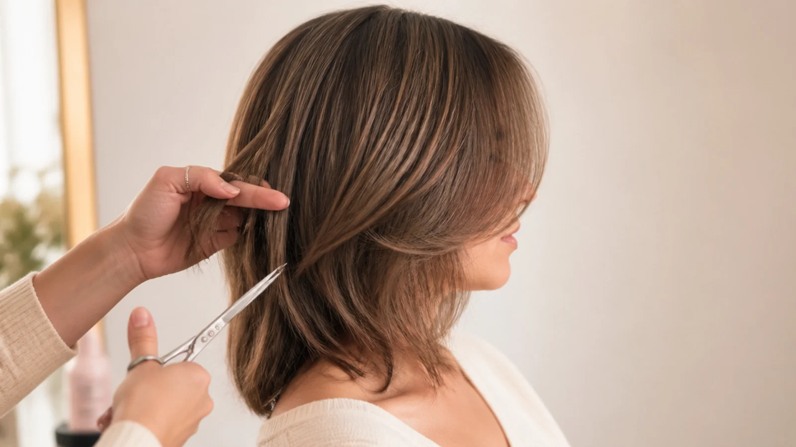 A straight baseline being cut across a front section held lightly