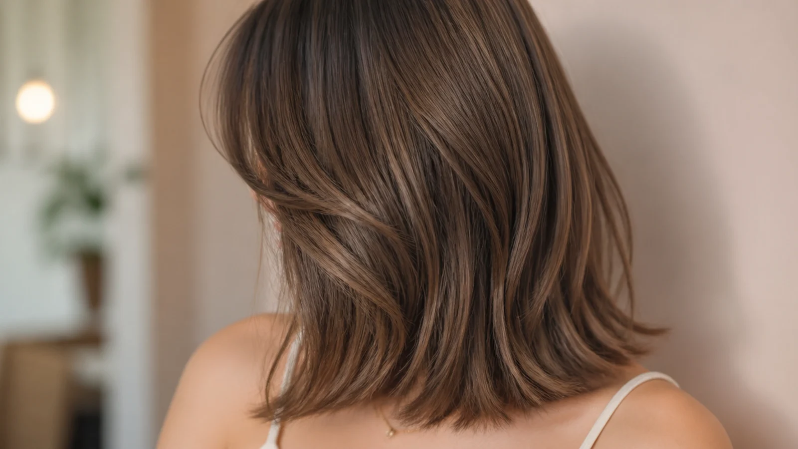 A fringe narrow across the centre of the forehead and widening at the sides