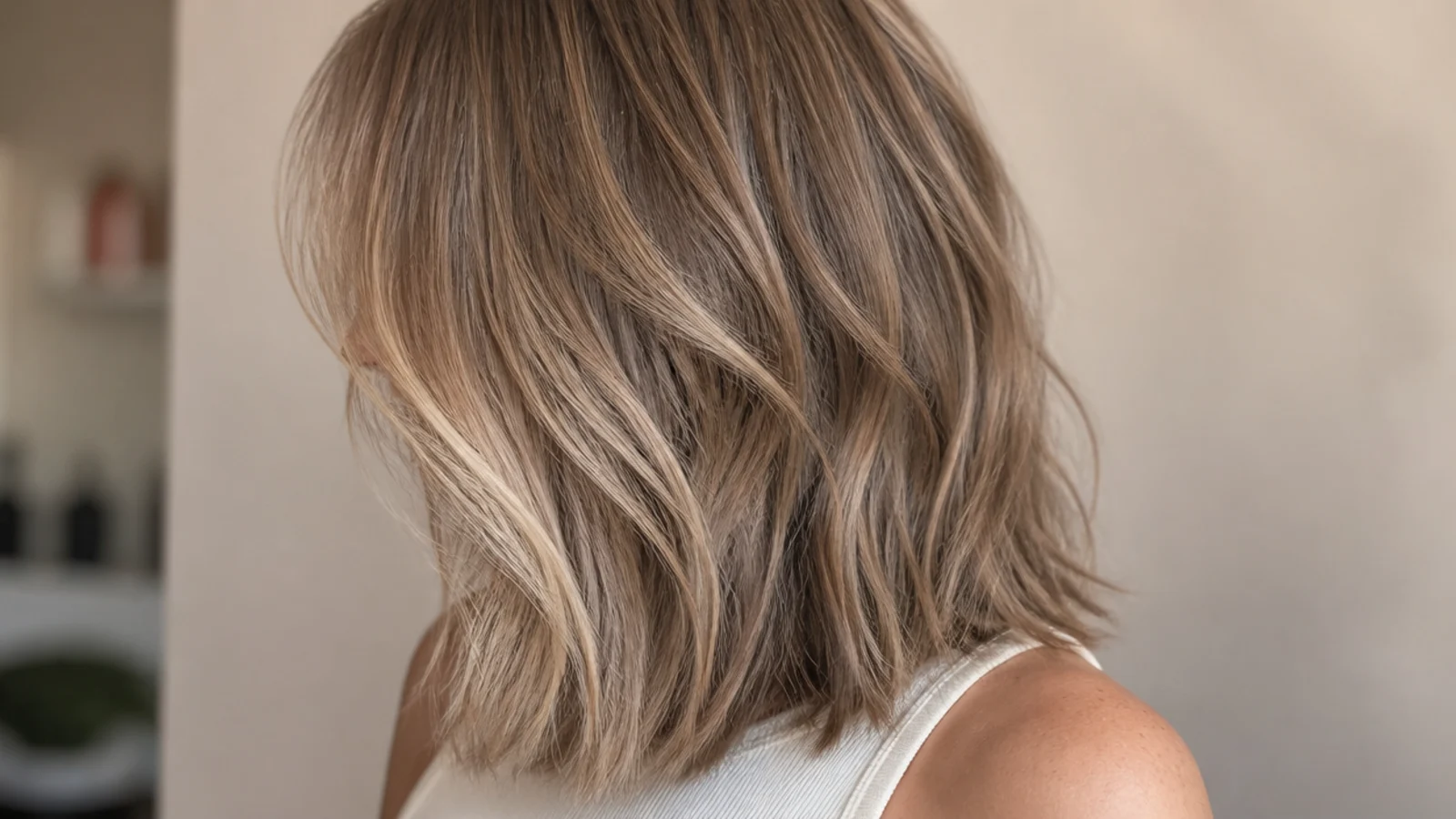 Fine hair with internal movement and no visible layer ends on the surface