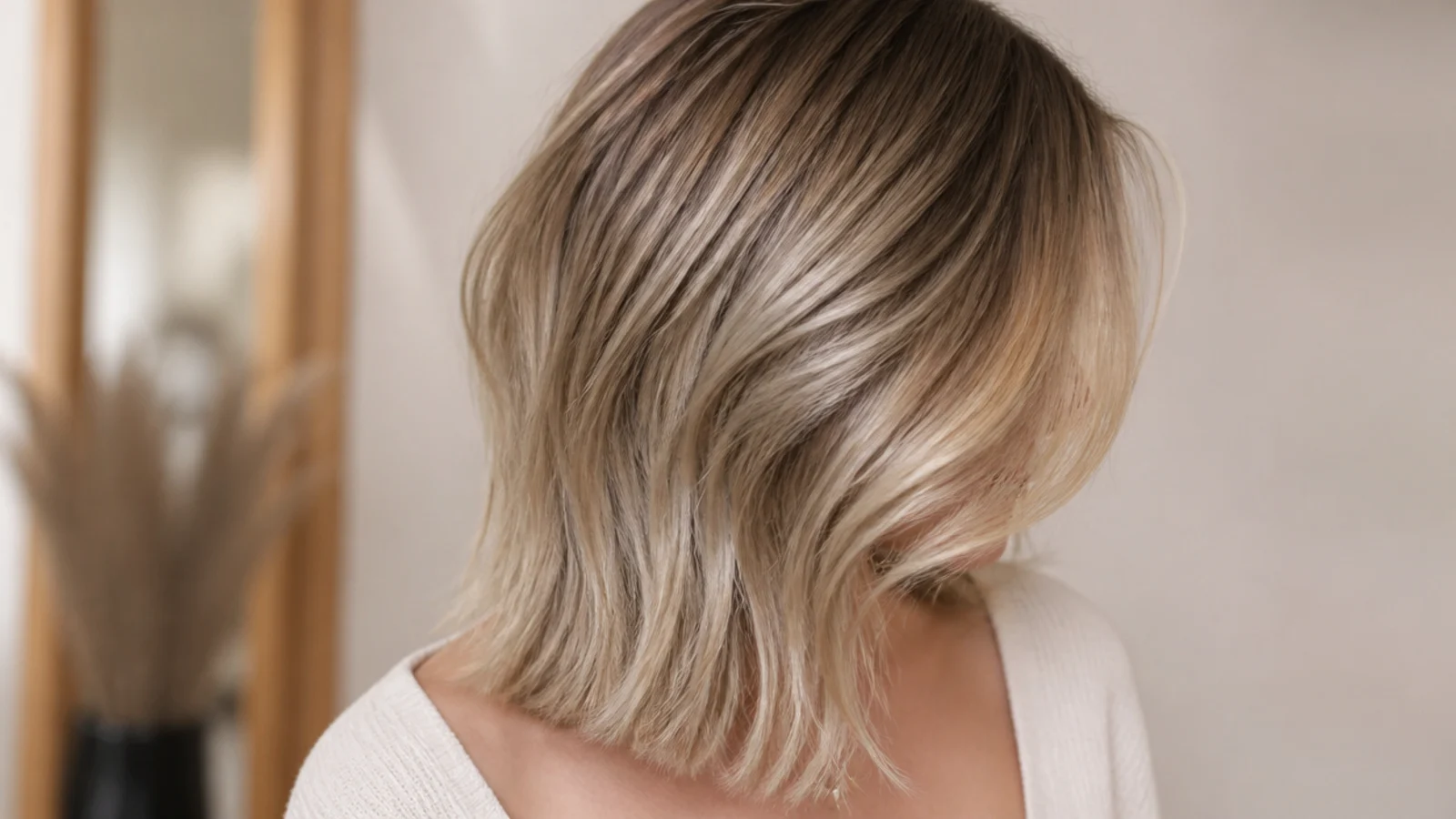 Fine hair worn with a deep side part lifting at the crown