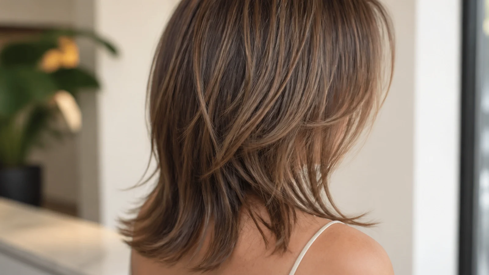 A softly layered shag shape kept close to the head on fine hair