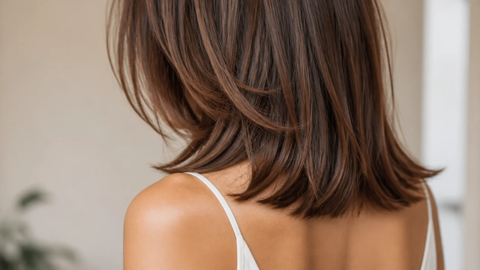 Collarbone hair with internal movement and no visible layer ends