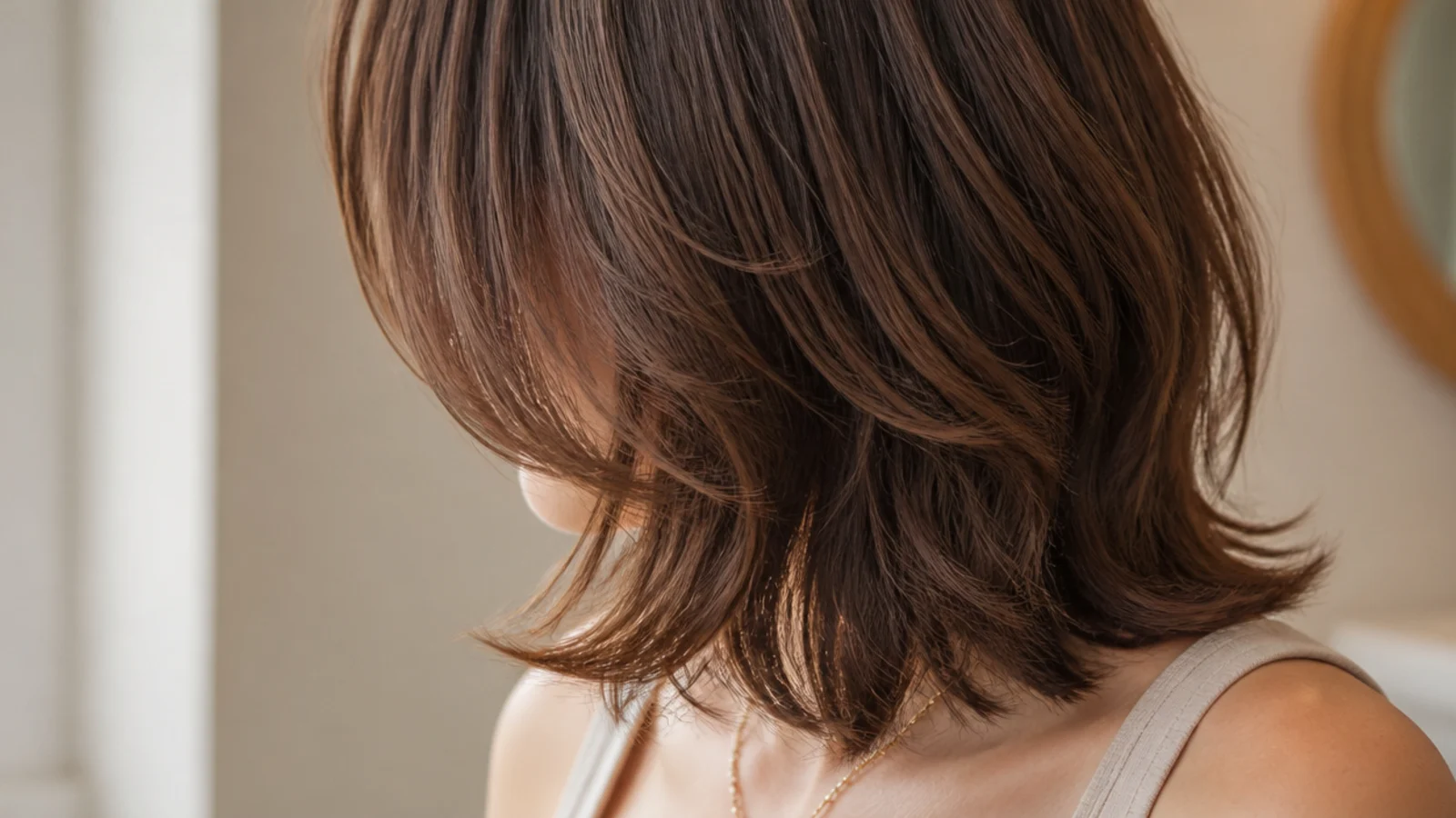 A soft blended hush cut with no visible layer lines