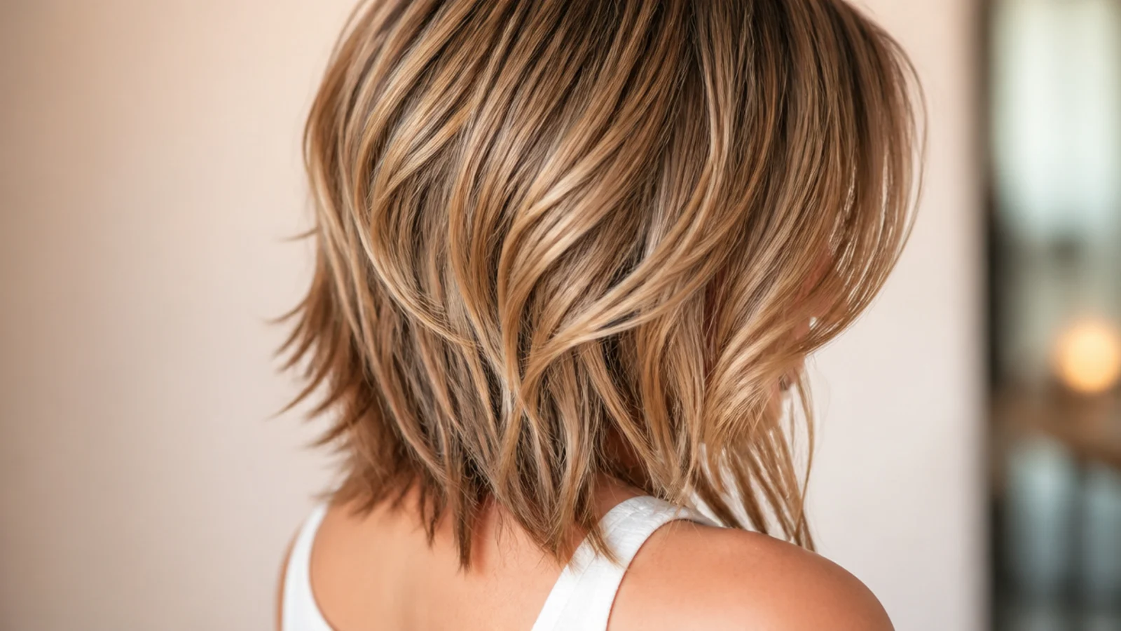 A shag with layers throughout and heavily textured ends