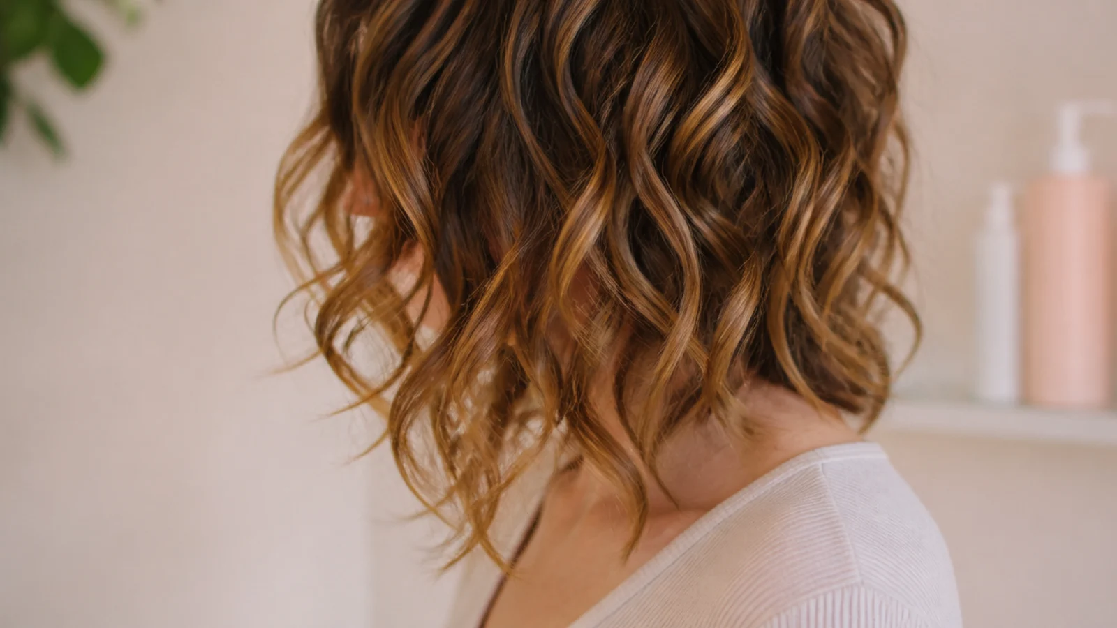 A single dry curl clump lifted away for cutting
