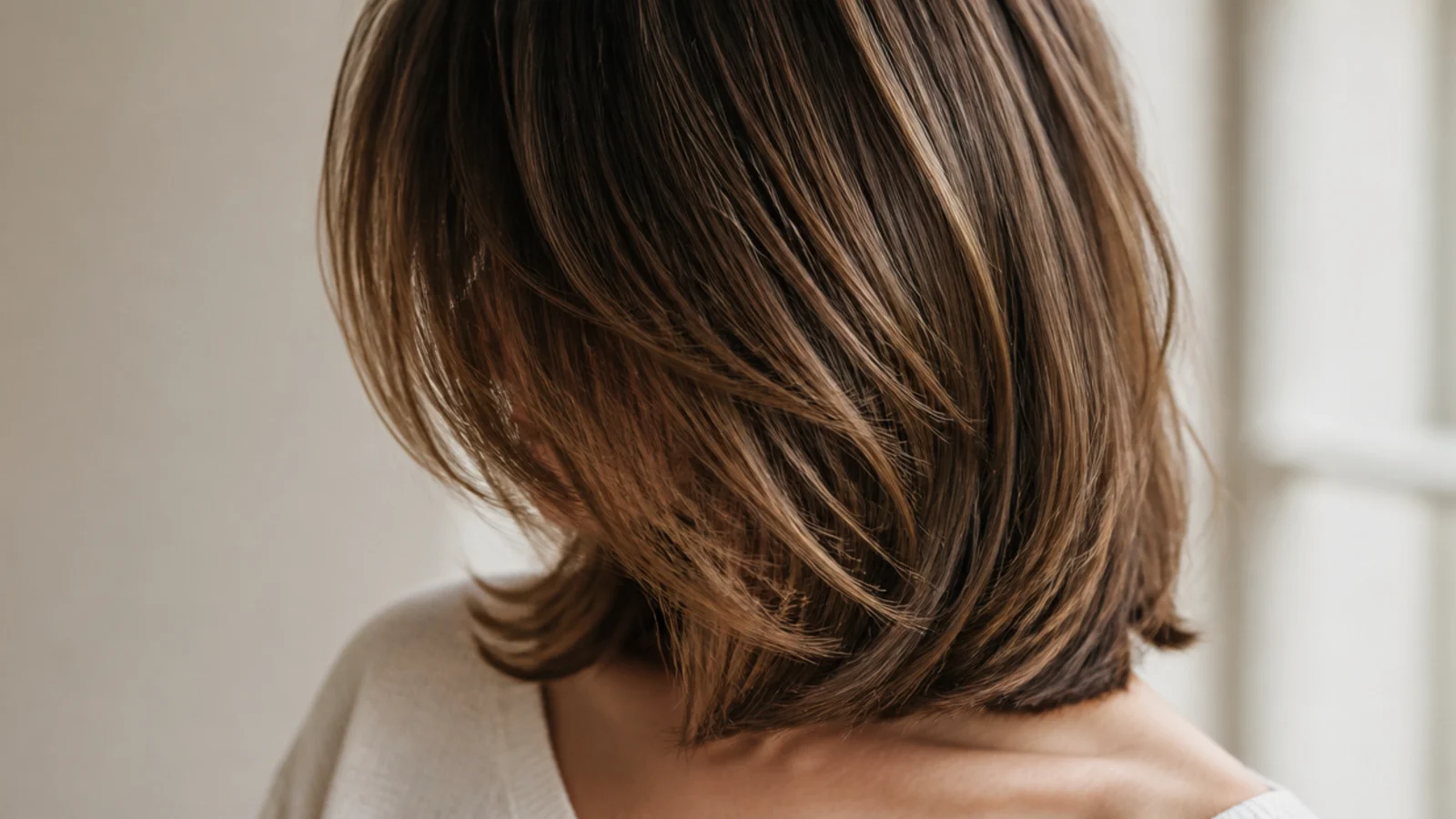 A U shaped perimeter seen from behind on thick hair