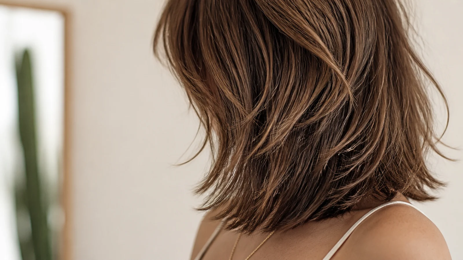 Separated broken ends on mid length hair