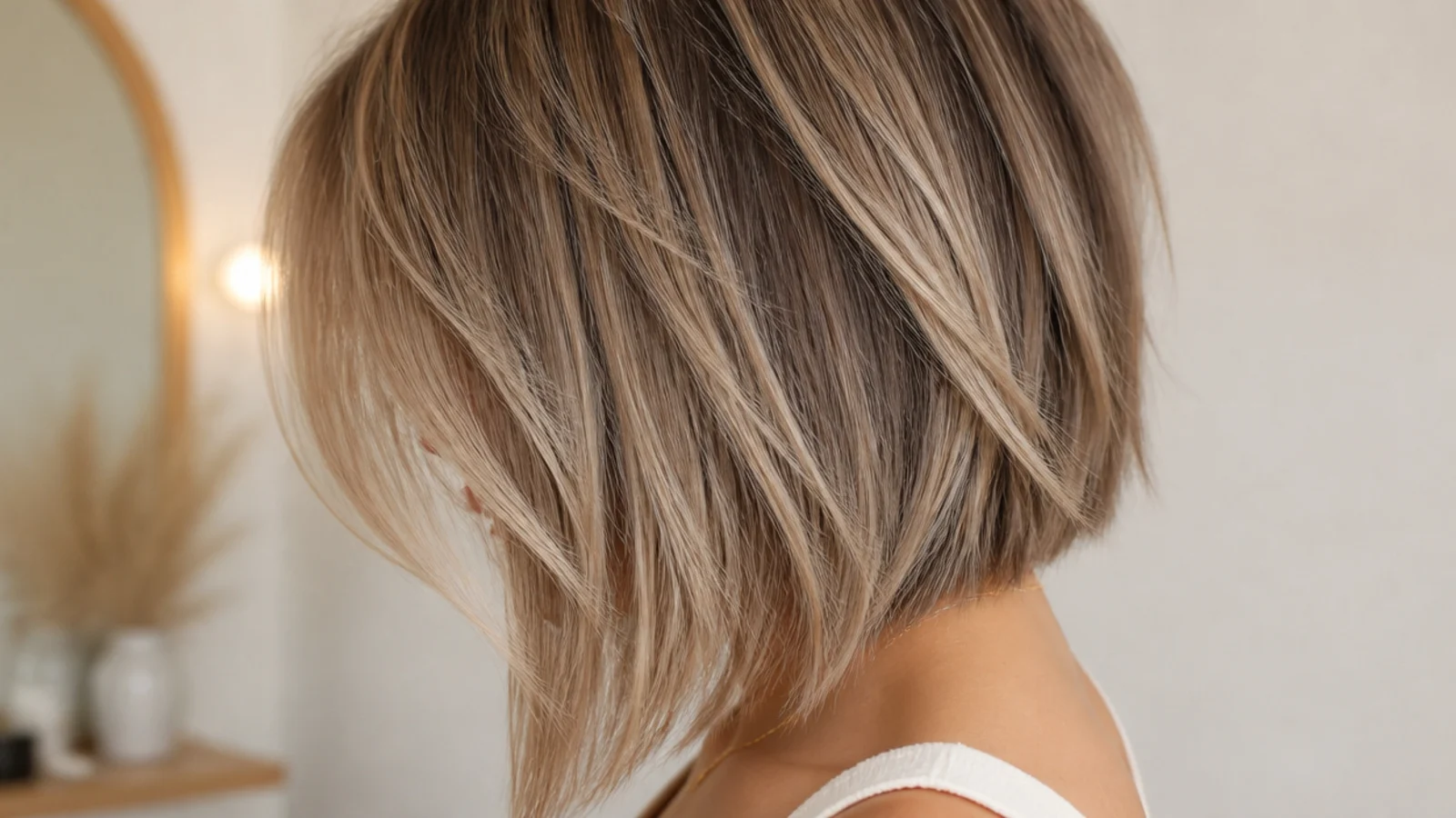A lob sloping longer toward the front