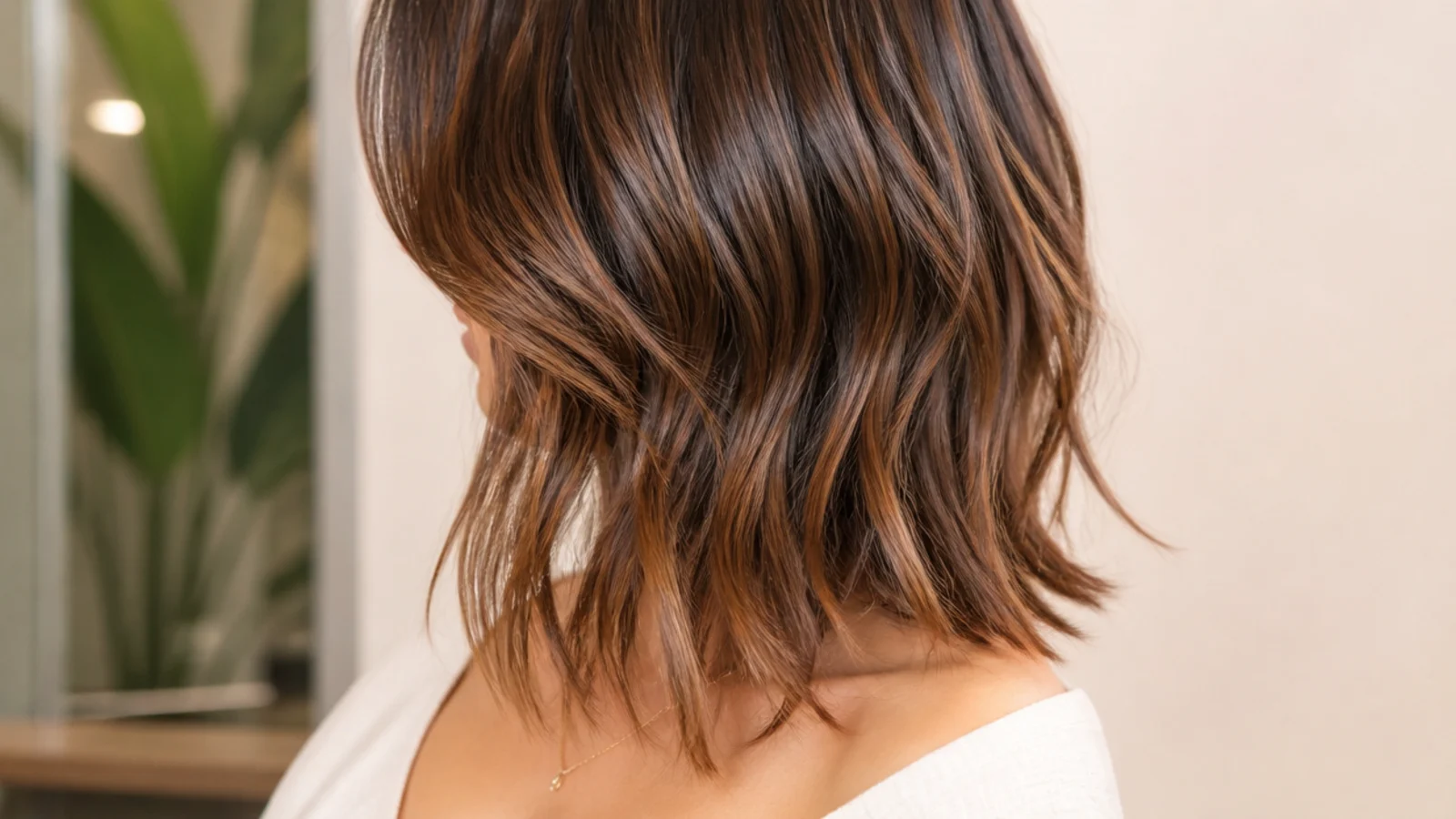 A fringe narrow at the parting and wider at the cheeks