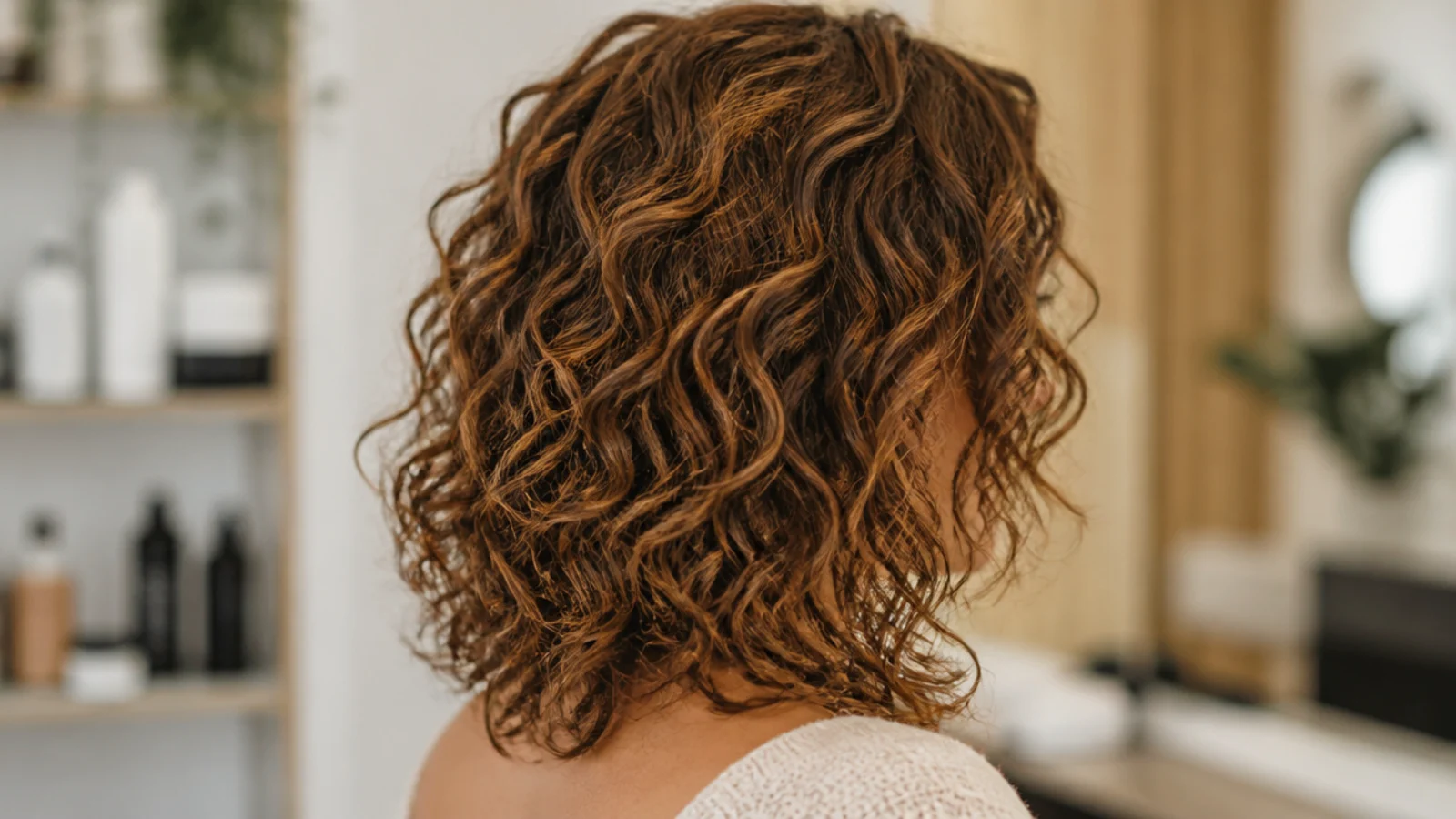 Loose 3A curls in a shaggy layered cut