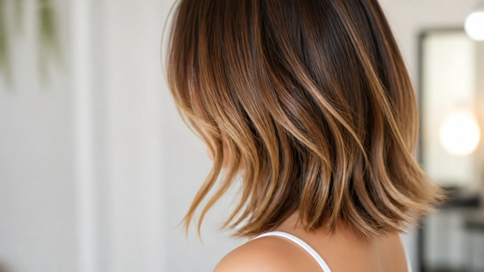Textured curtain bangs separating into pieces at the cheekbones