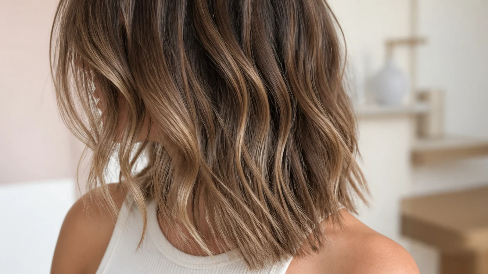 Loose beach waves broken apart with the fingers