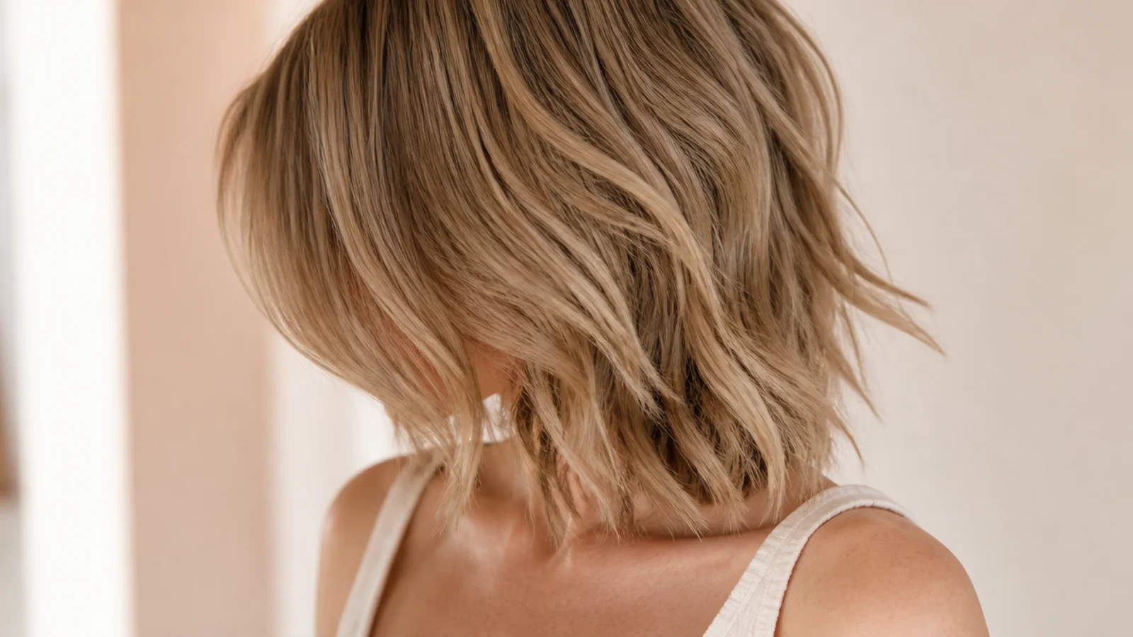 A tiered wavy shag with movement through the crown