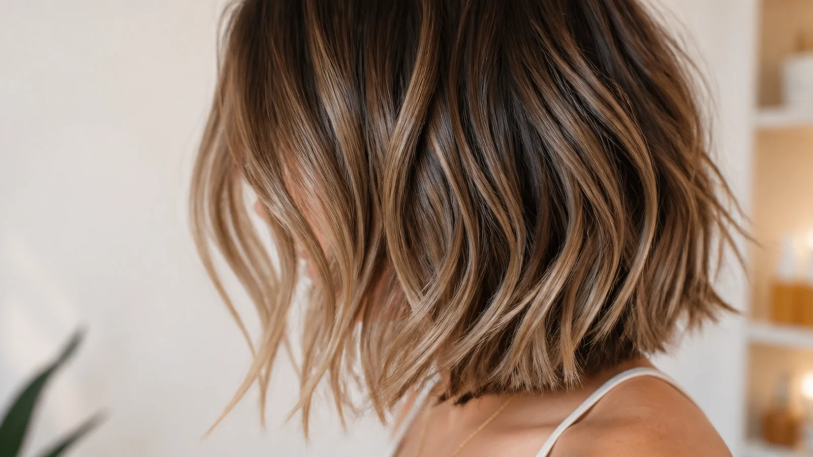 A blunt wavy perimeter with layers concealed underneath