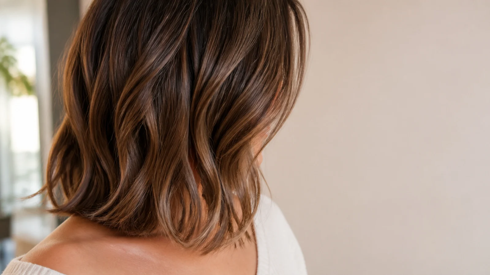 A U shaped perimeter seen from behind on wavy hair